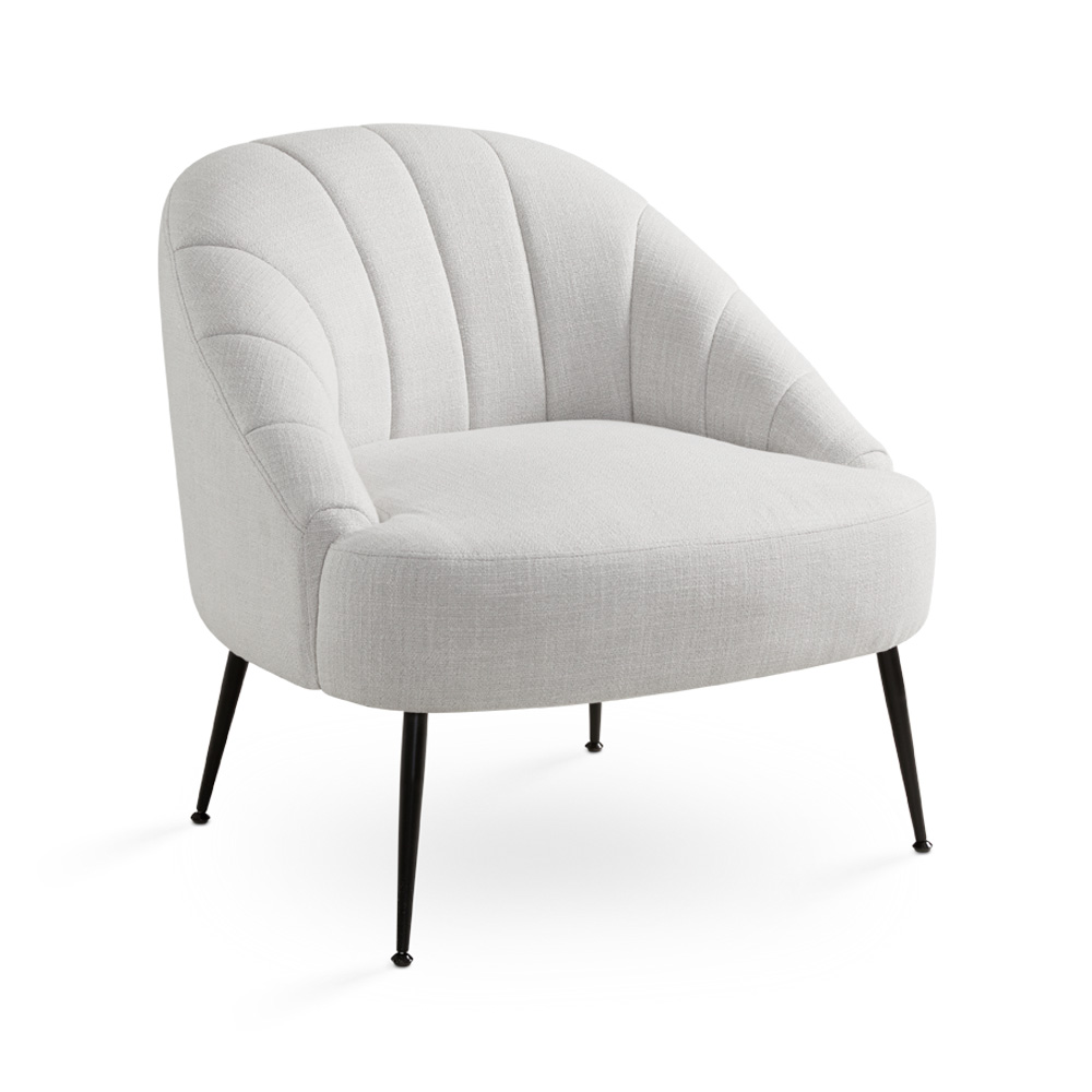 Cora Accent Chair: Grey Linen